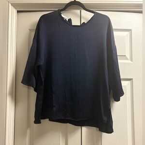 Vince 100% Silk Midnight Blue Women's Blouse